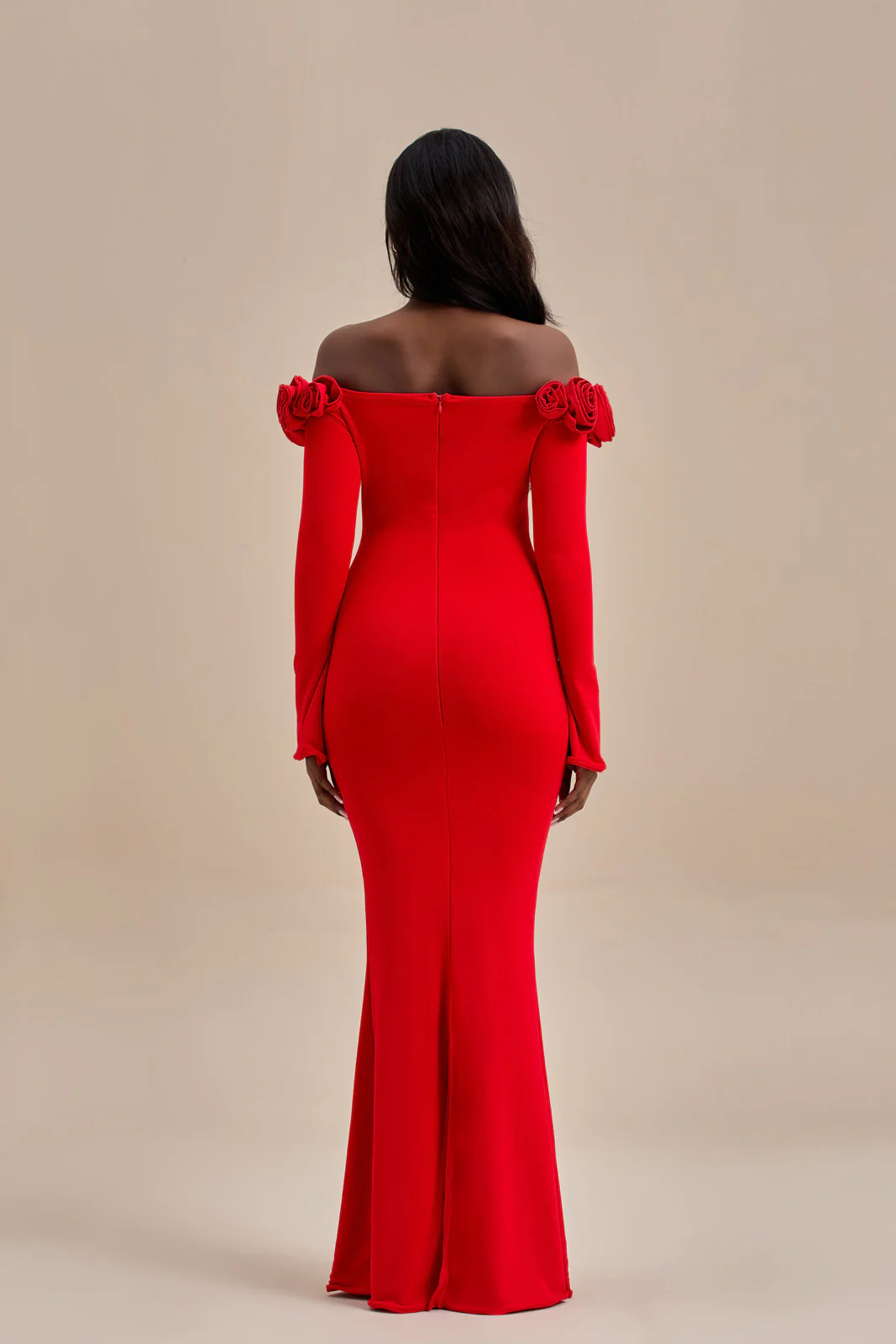 AINSLEIGH BARDOT ROSE MAXI DRESS | RED - SALE - Image 16