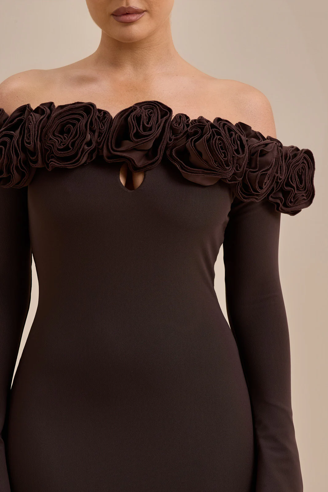 AINSLEIGH BARDOT ROSE MAXI DRESS | CHOC - SALE - Image 6