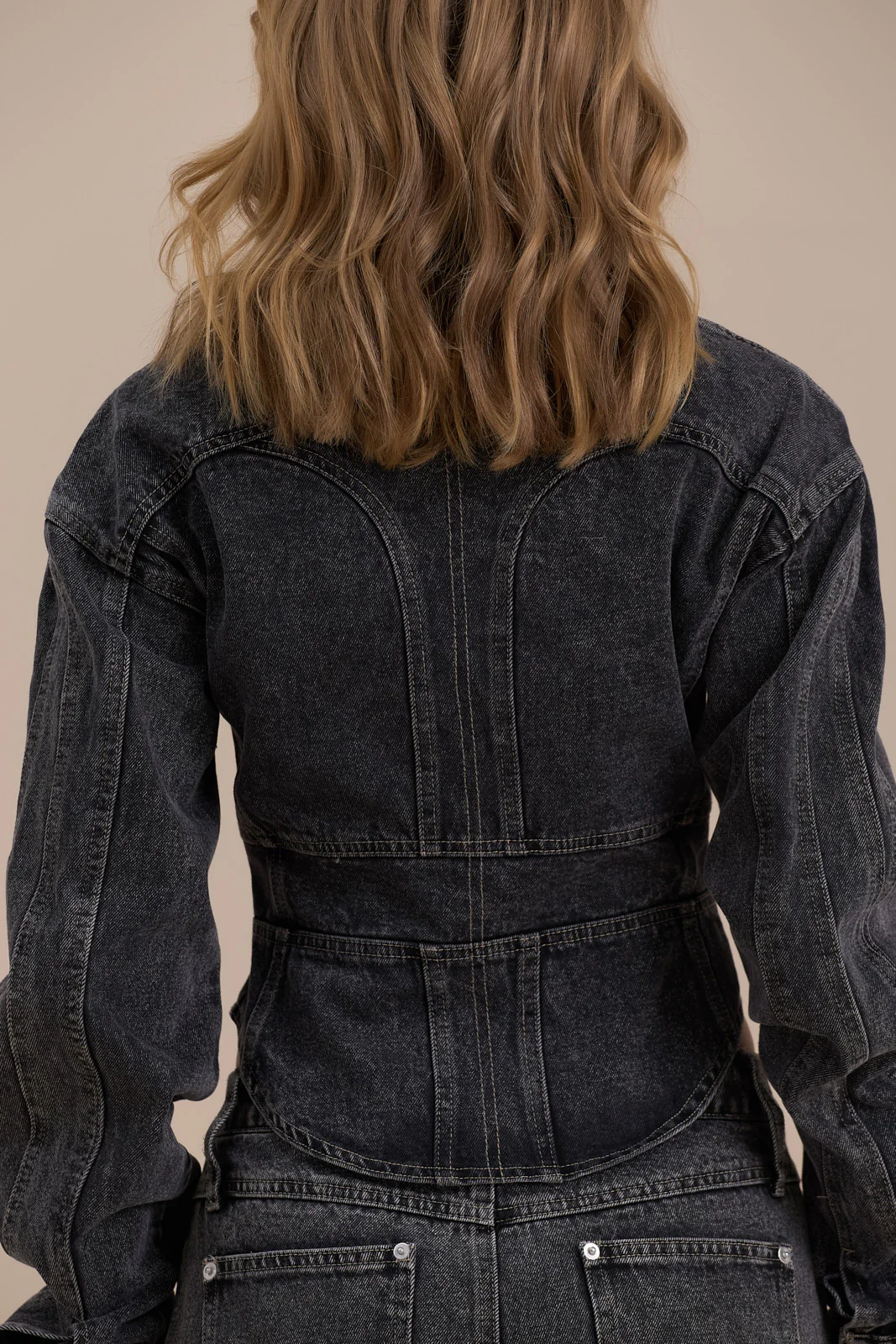 ALIX BUTTON UP CORSET JACKET | DARK WASH DENIM - Image 7