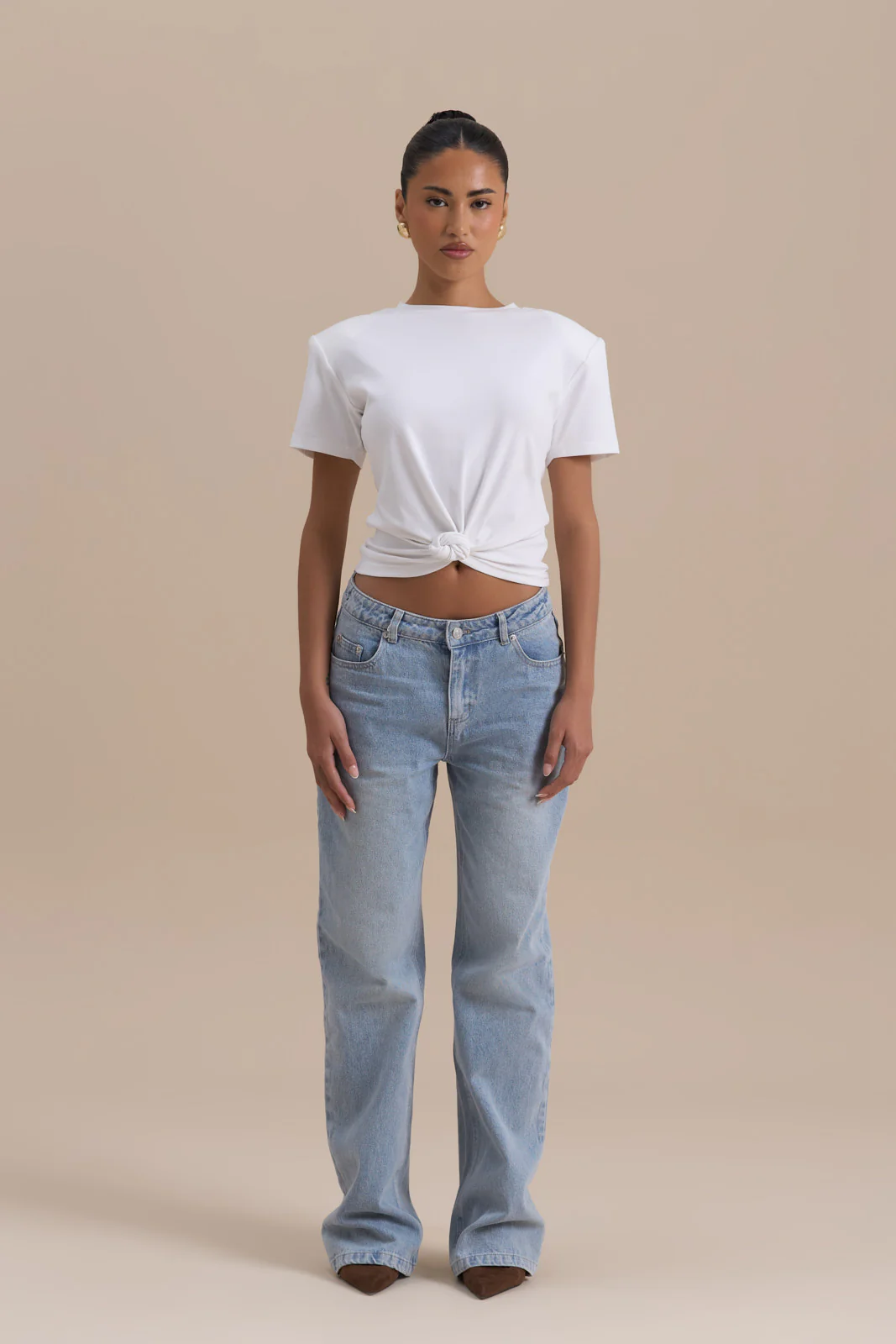 WANDER STRAIGHT LEG JEANS WITH ADJUSTABLE WAIST | MID WASH DENIM - Image 12