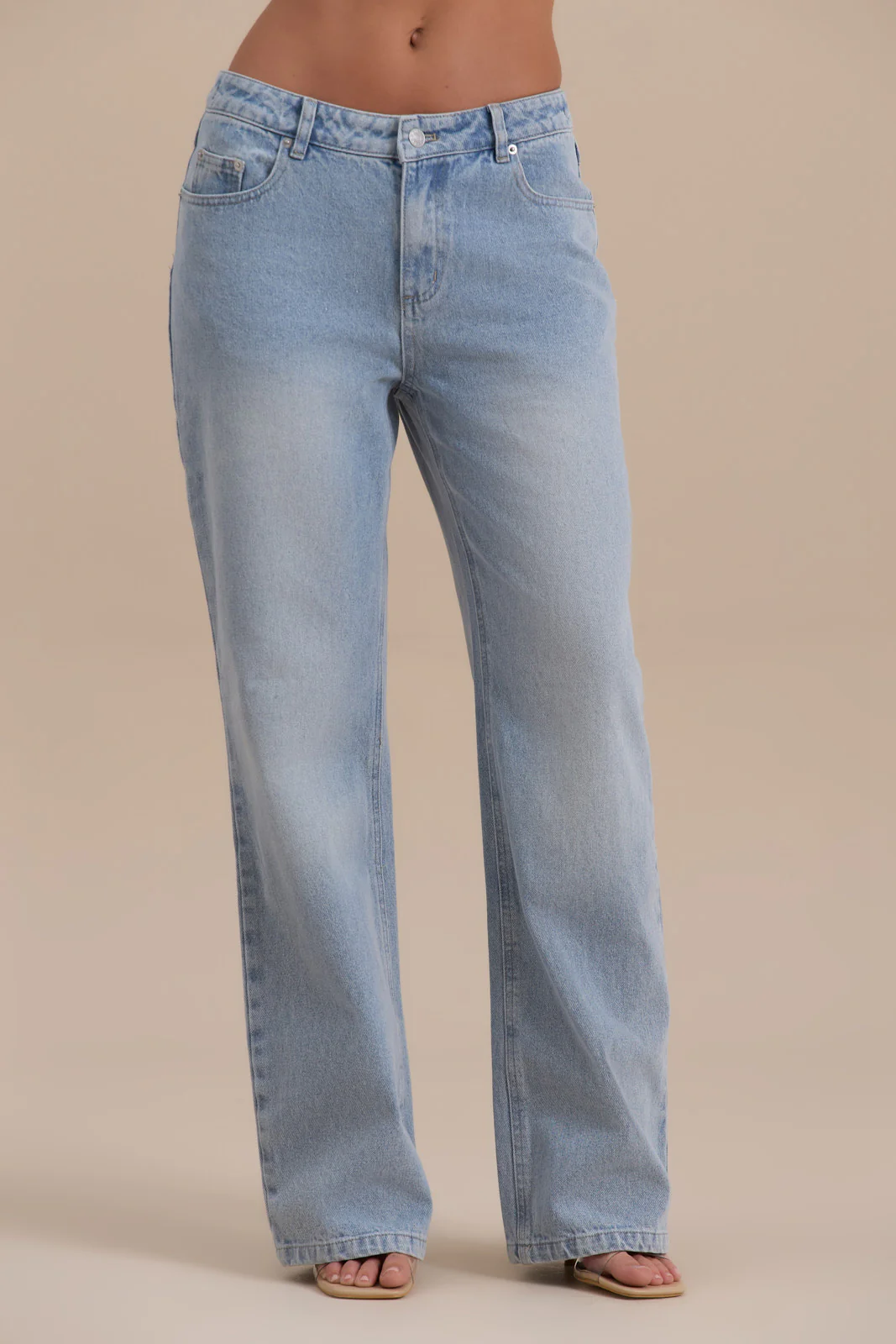 WANDER STRAIGHT LEG JEANS WITH ADJUSTABLE WAIST | MID WASH DENIM - Image 5