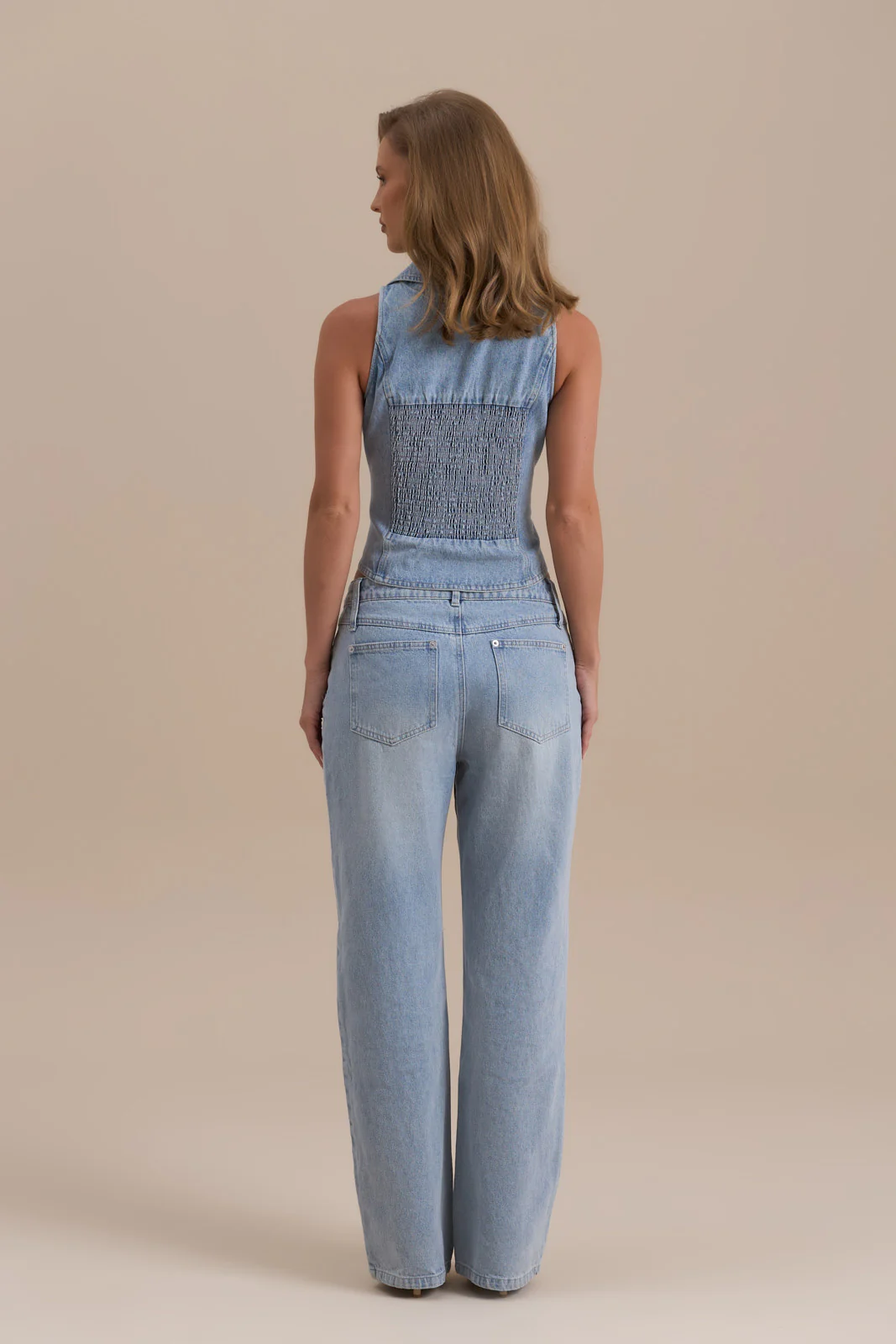 WANDER STRAIGHT LEG JEANS WITH ADJUSTABLE WAIST | MID WASH DENIM - Image 8