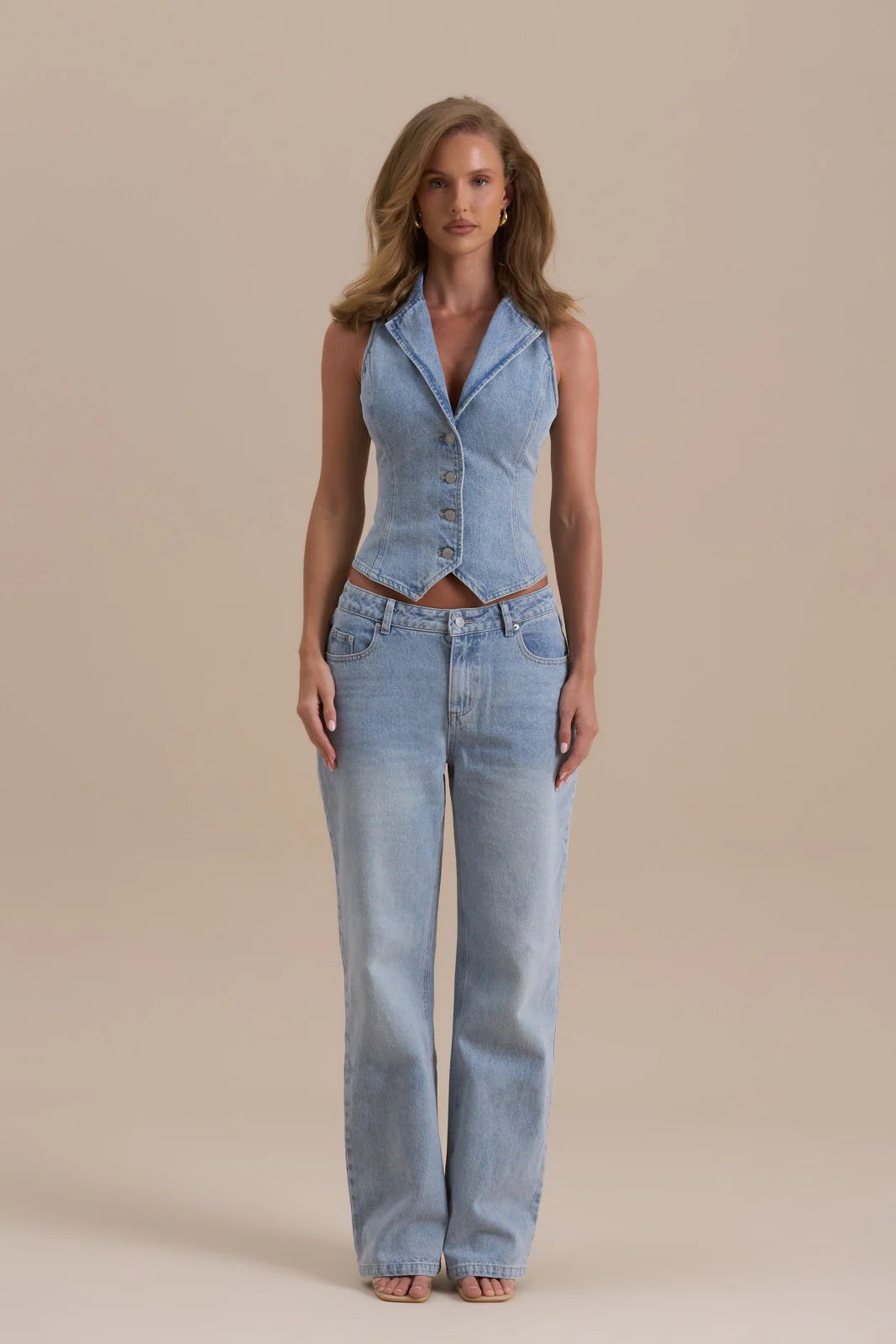 WANDER STRAIGHT LEG JEANS WITH ADJUSTABLE WAIST | MID WASH DENIM - Image 9