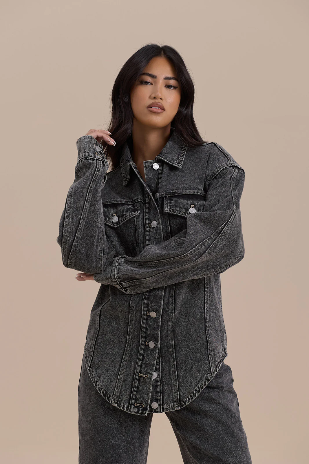 ALIX RELAXED FIT JACKET | DARK WASH DENIM - SALE - Image 10