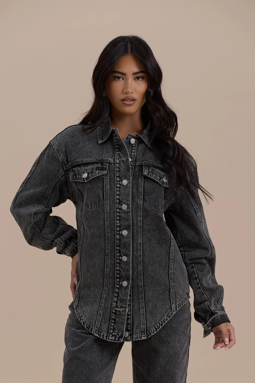 ALIX RELAXED FIT JACKET | DARK WASH DENIM - SALE - Image 14