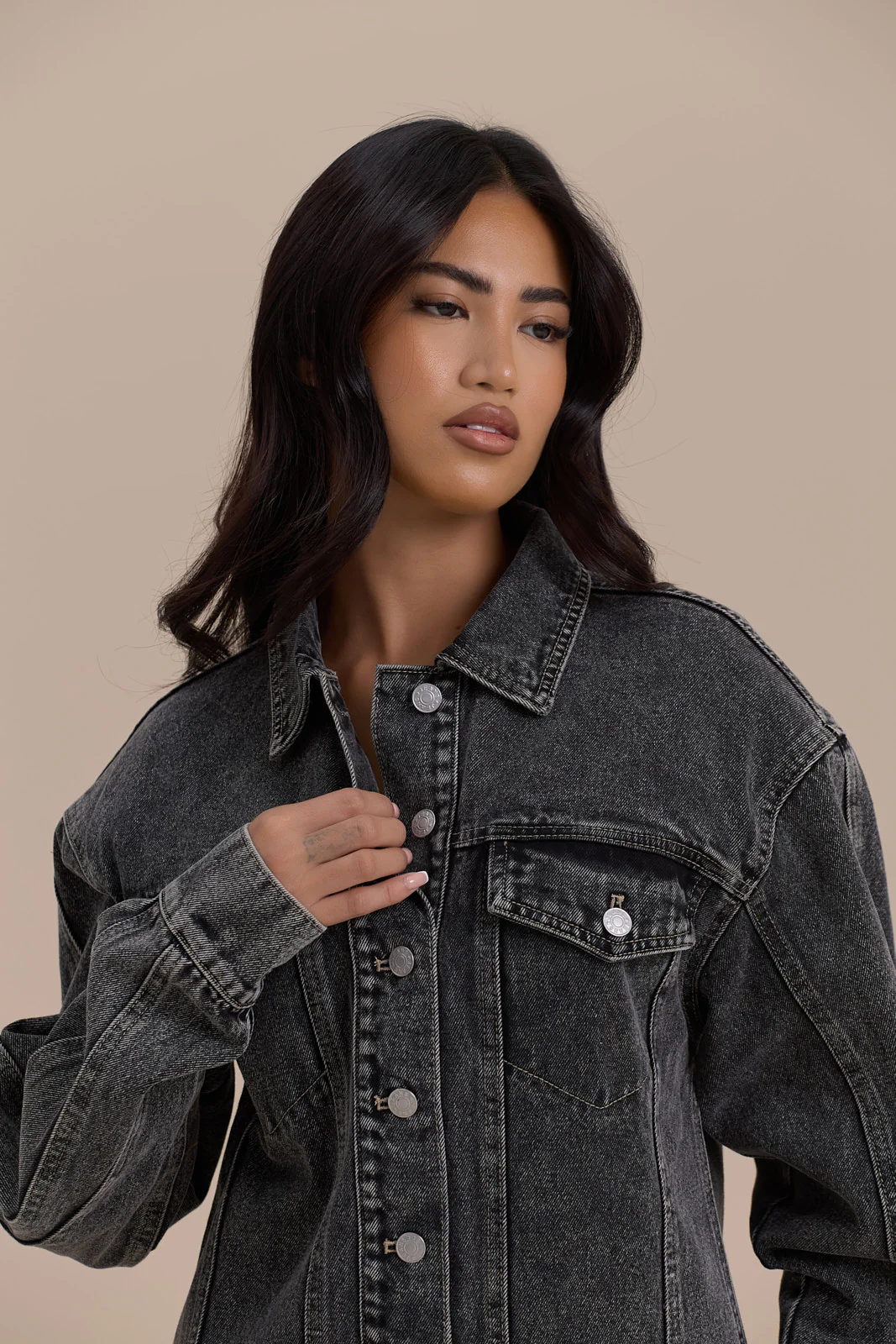 ALIX RELAXED FIT JACKET | DARK WASH DENIM - SALE - Image 15