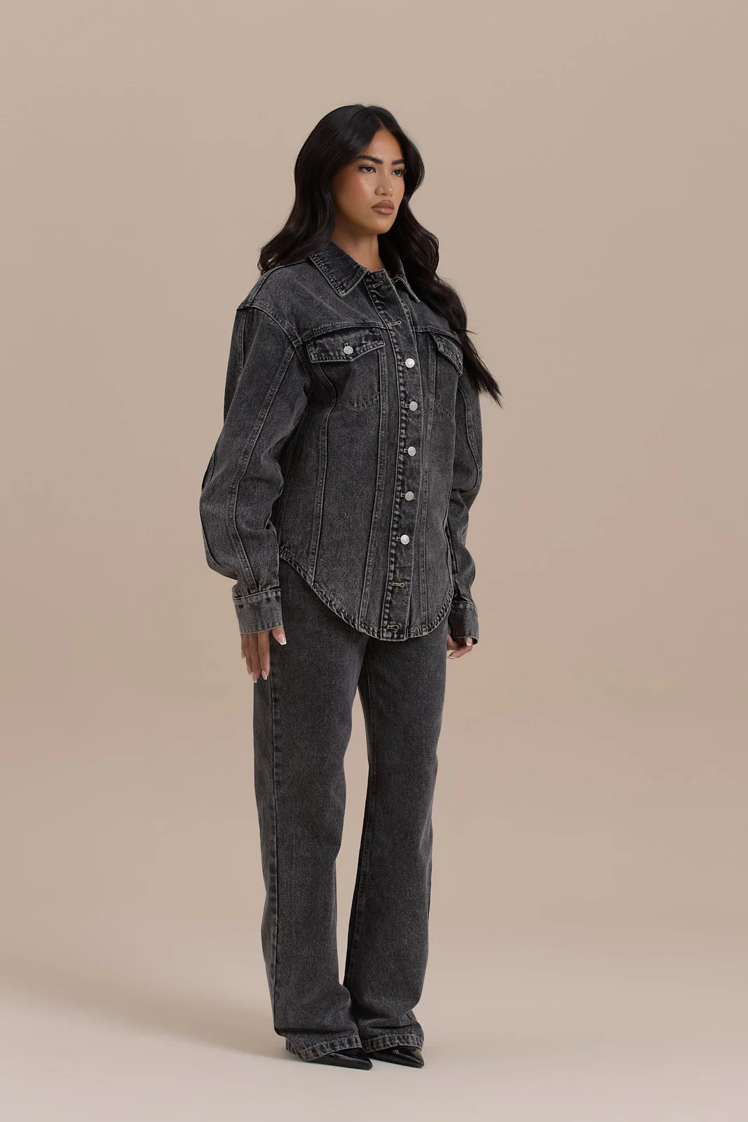ALIX RELAXED FIT JACKET | DARK WASH DENIM - SALE - Image 17