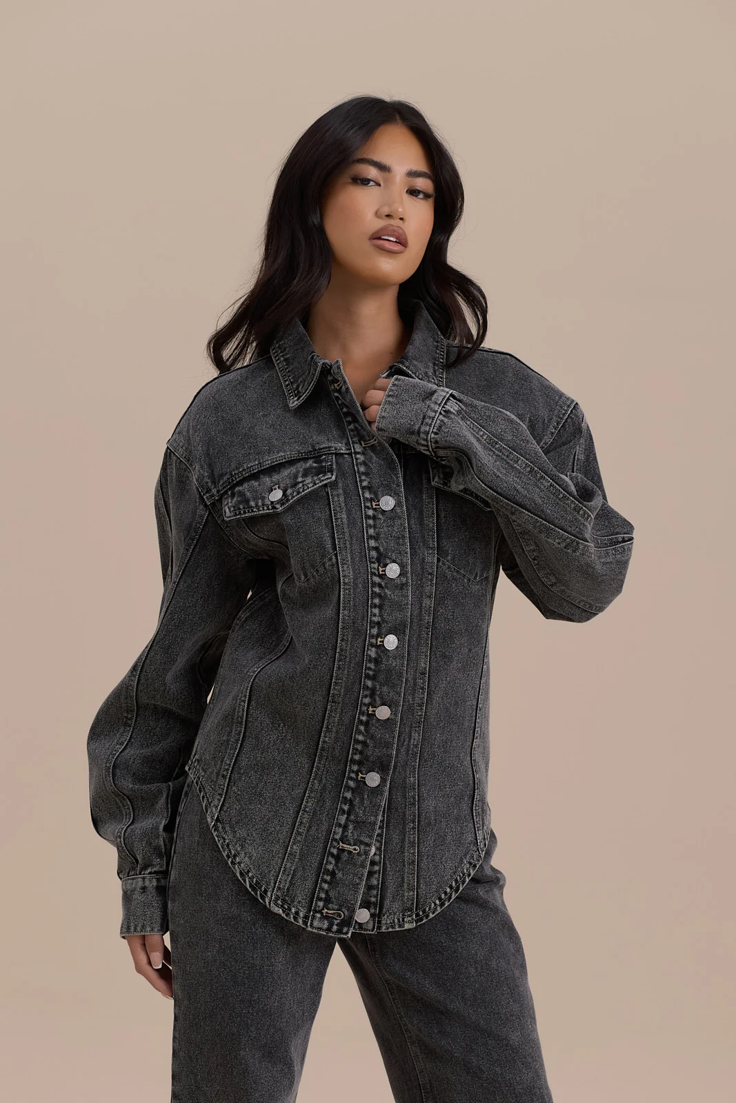ALIX RELAXED FIT JACKET | DARK WASH DENIM - SALE - Image 7