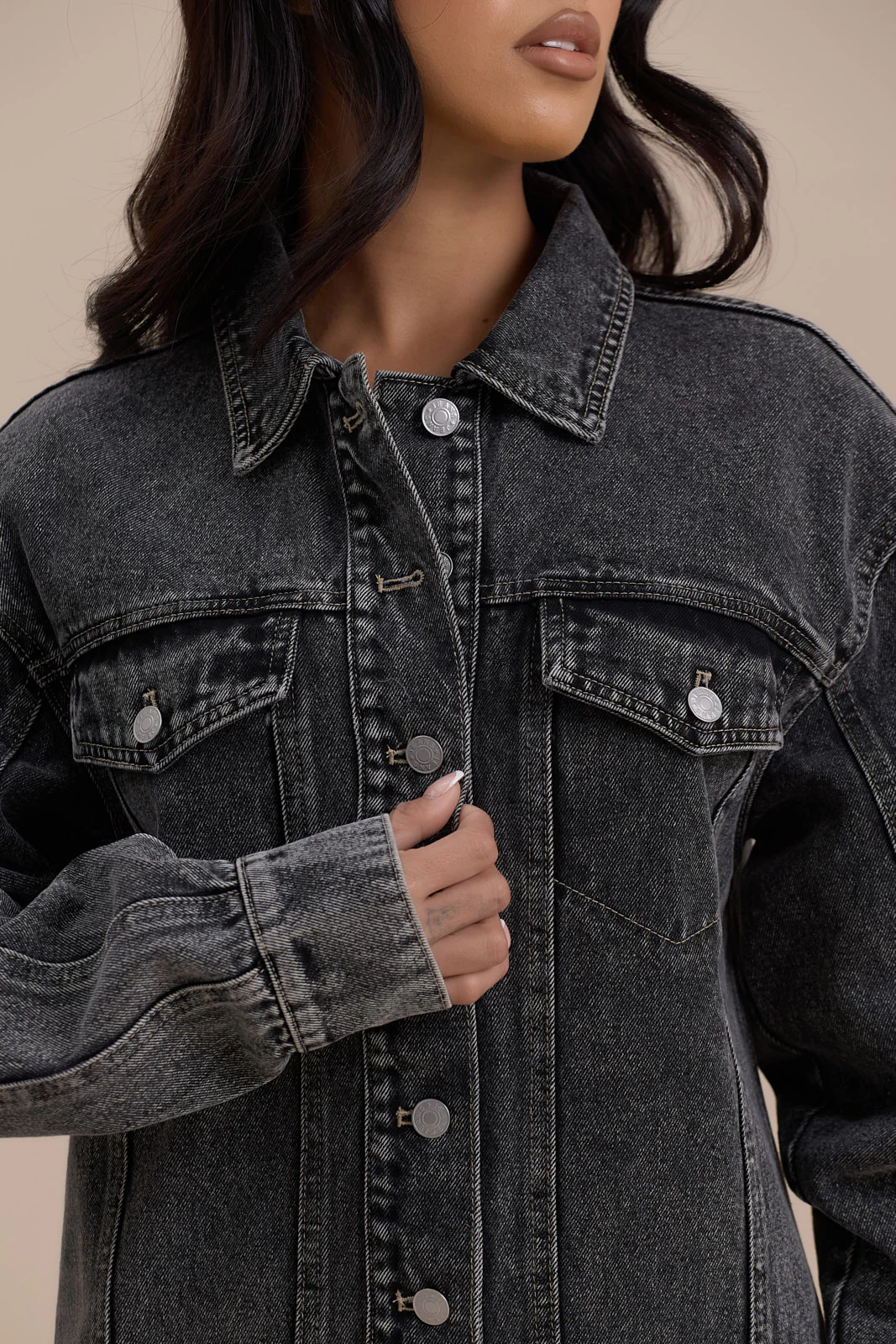 ALIX RELAXED FIT JACKET | DARK WASH DENIM - SALE - Image 8