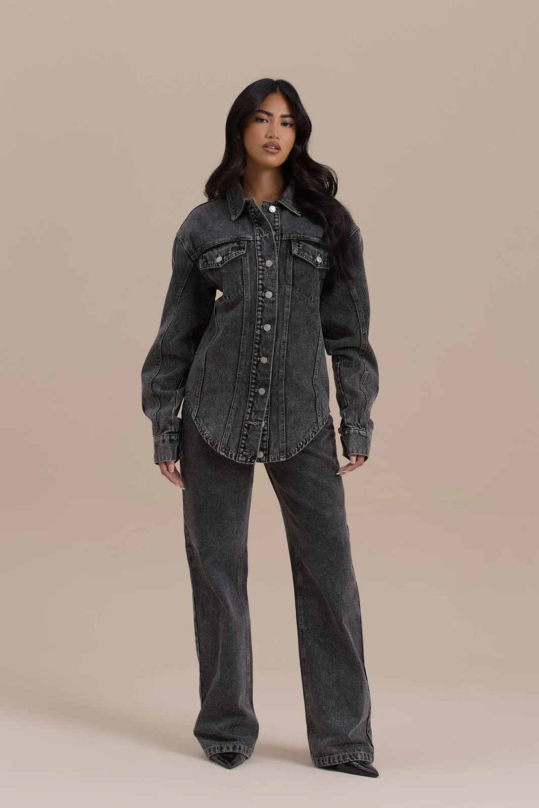 ALIX RELAXED FIT JACKET | DARK WASH DENIM - SALE - Image 9