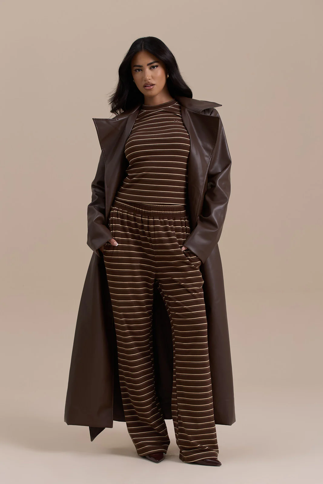 ANUSHKA TRENCH COAT | CHOCOLATE - SALE - Image 15