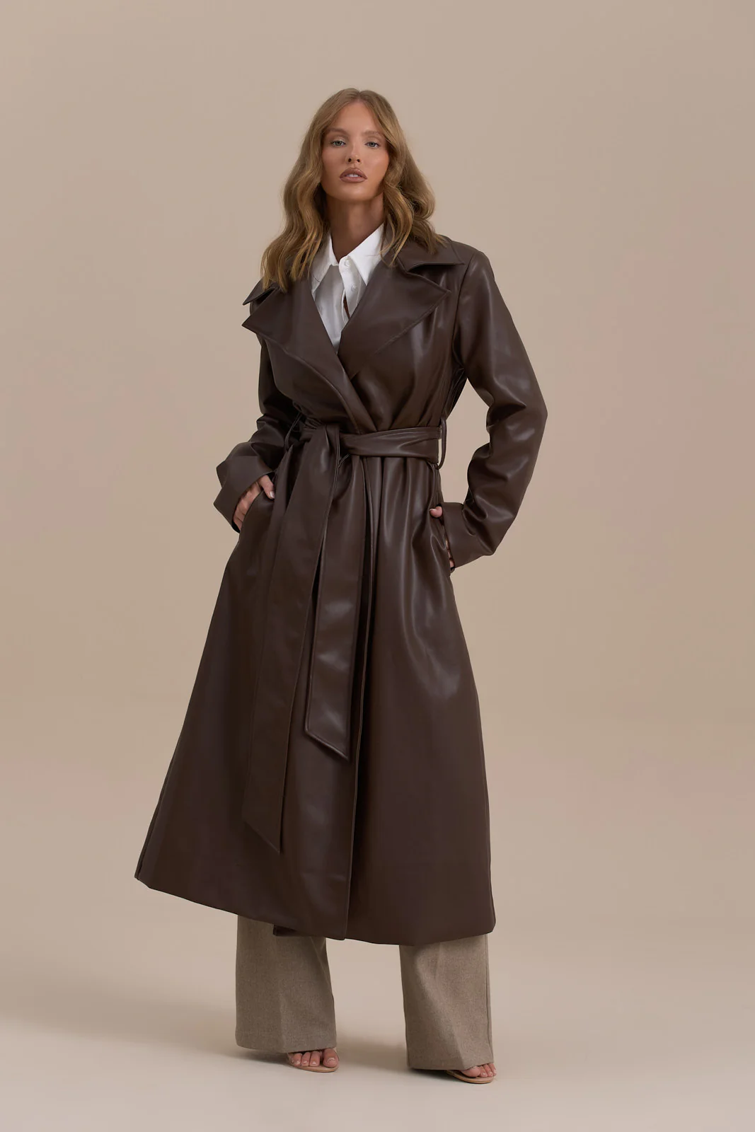 ANUSHKA TRENCH COAT | CHOCOLATE - SALE - Image 3