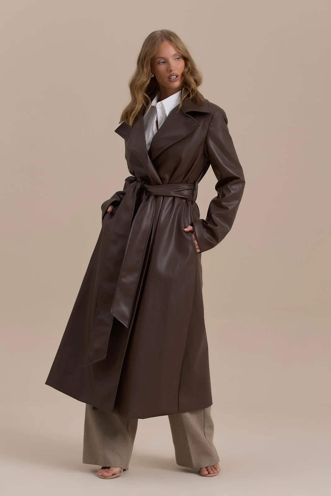 ANUSHKA TRENCH COAT | CHOCOLATE - SALE - Image 8