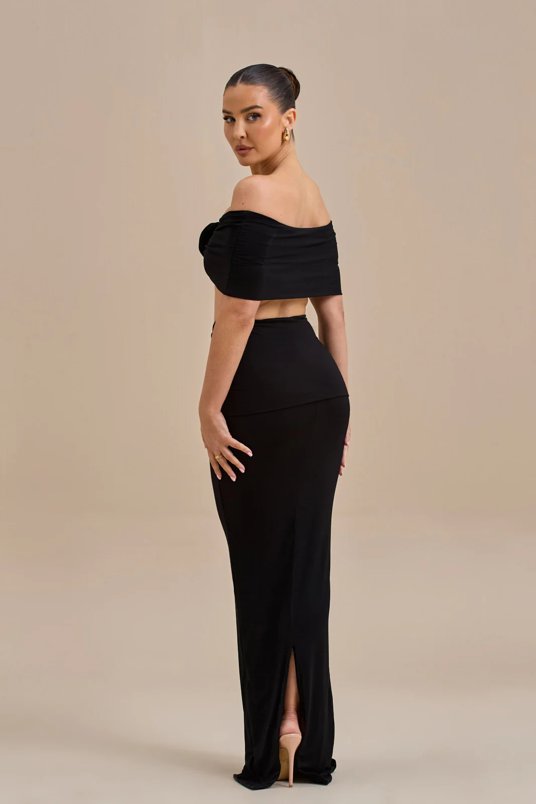 BELLE BARDOT CROP TOP | BLACK - SALE - Image 6