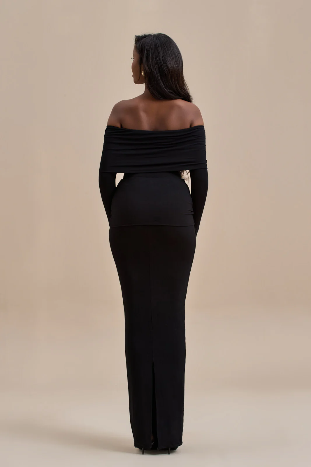 BELLE DRAPE MAXI SKIRT | BLACK - SALE - Image 15