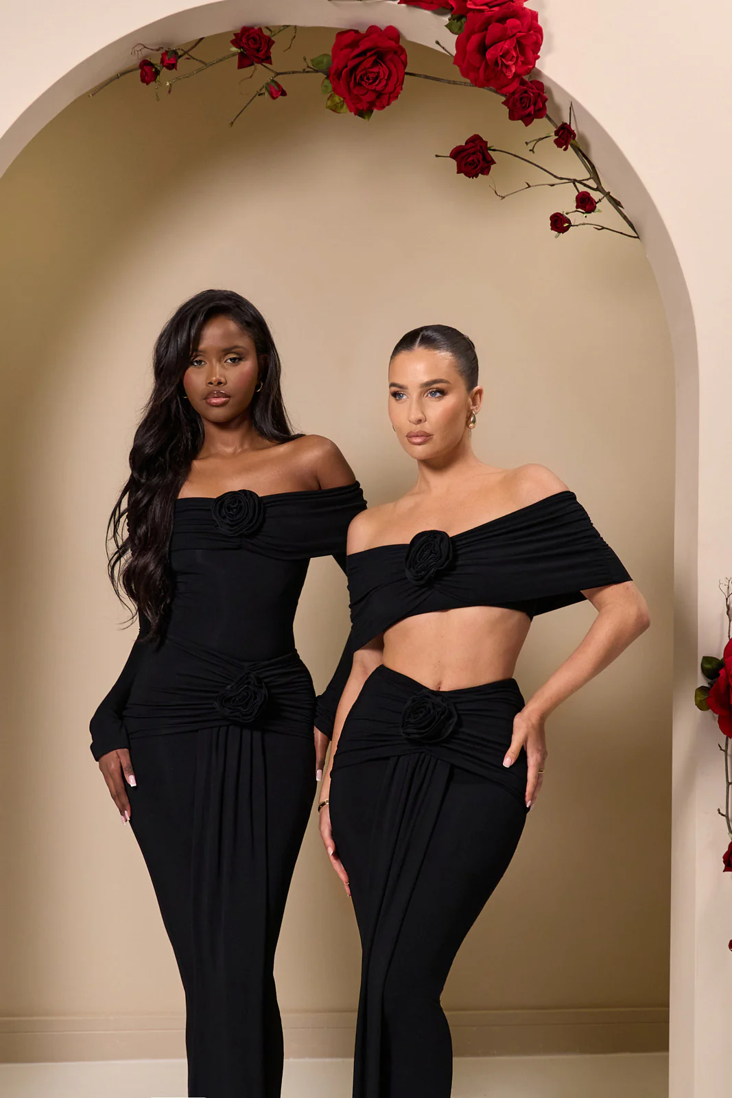 BELLE DRAPE MAXI SKIRT | BLACK - SALE - Image 7