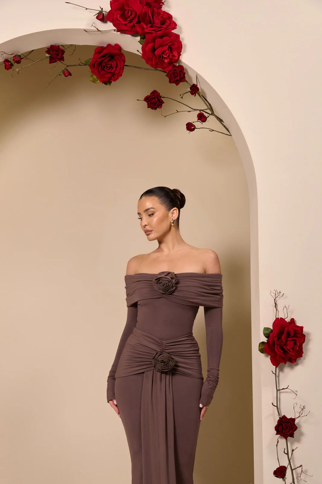 BELLE ROSE BODYSUIT | CHOC - SALE - Image 3