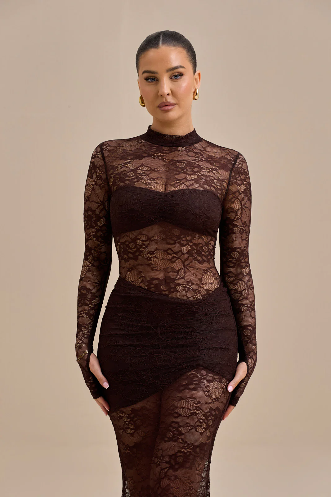 BRITNEY LACE BODYSUIT | CHOCOLATE - Image 9