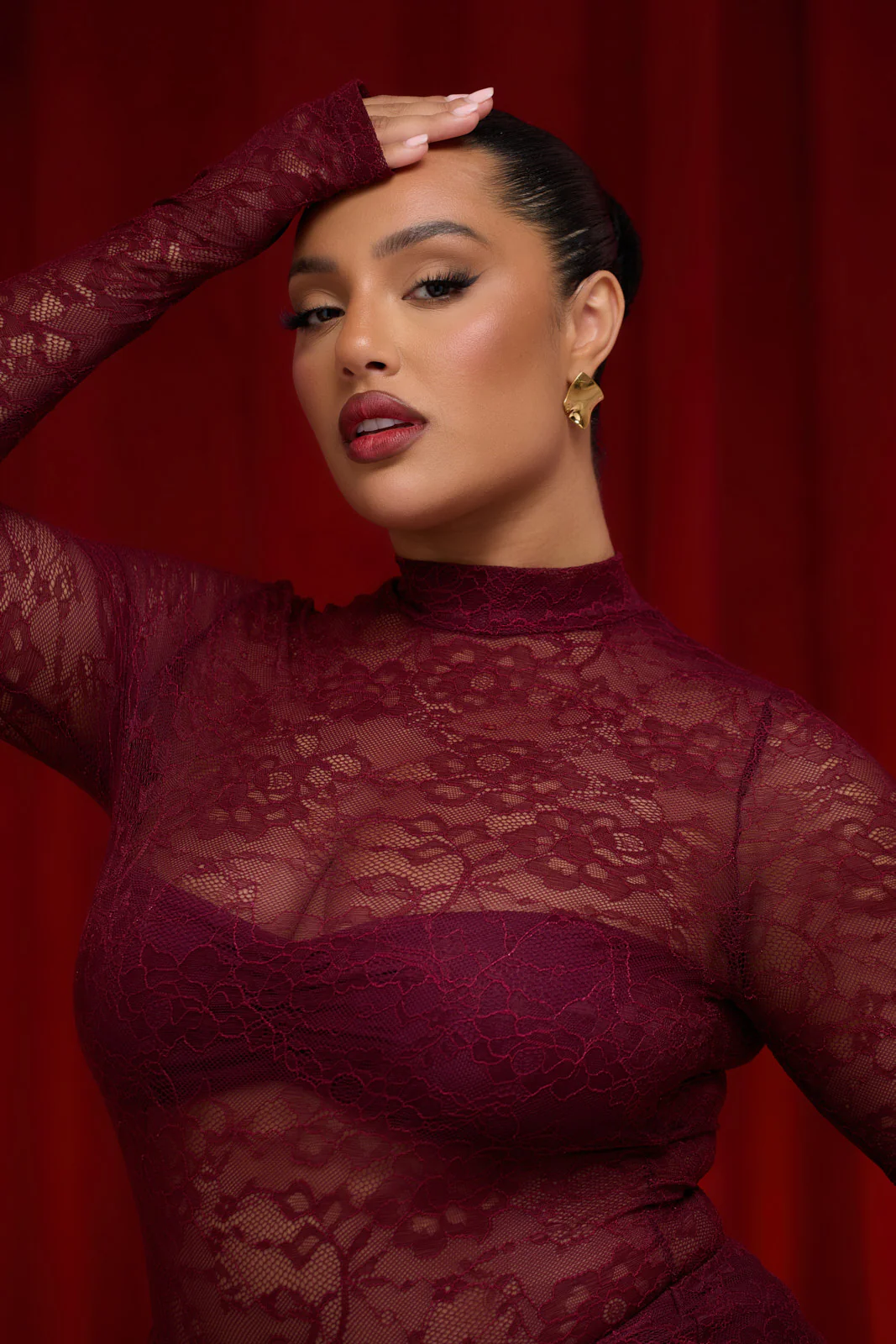 BRITNEY LACE BODYSUIT | WINE - Image 11