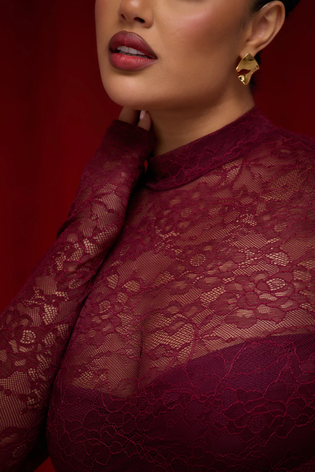 BRITNEY LACE BODYSUIT | WINE - Image 13