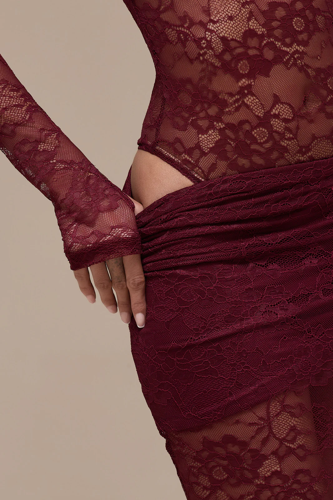 BRITNEY LACE BODYSUIT | WINE - Image 5