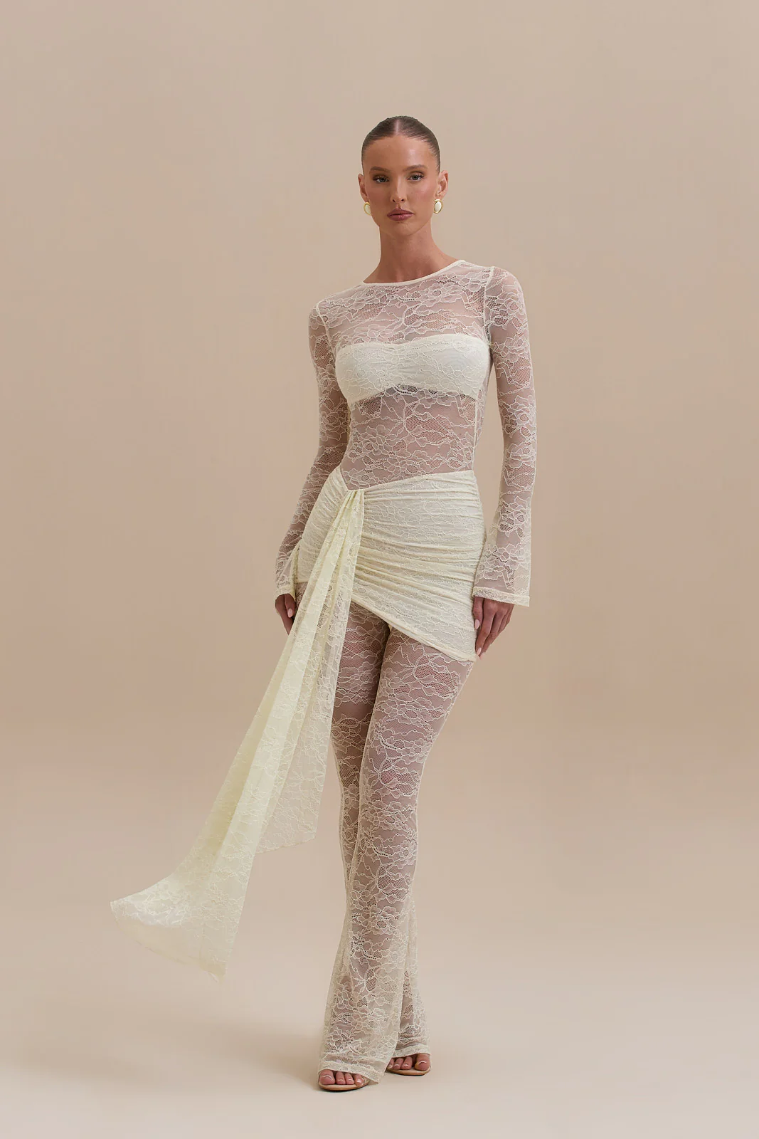JAMIE LACE JUMPSUIT | LEMON - SALE - Image 11