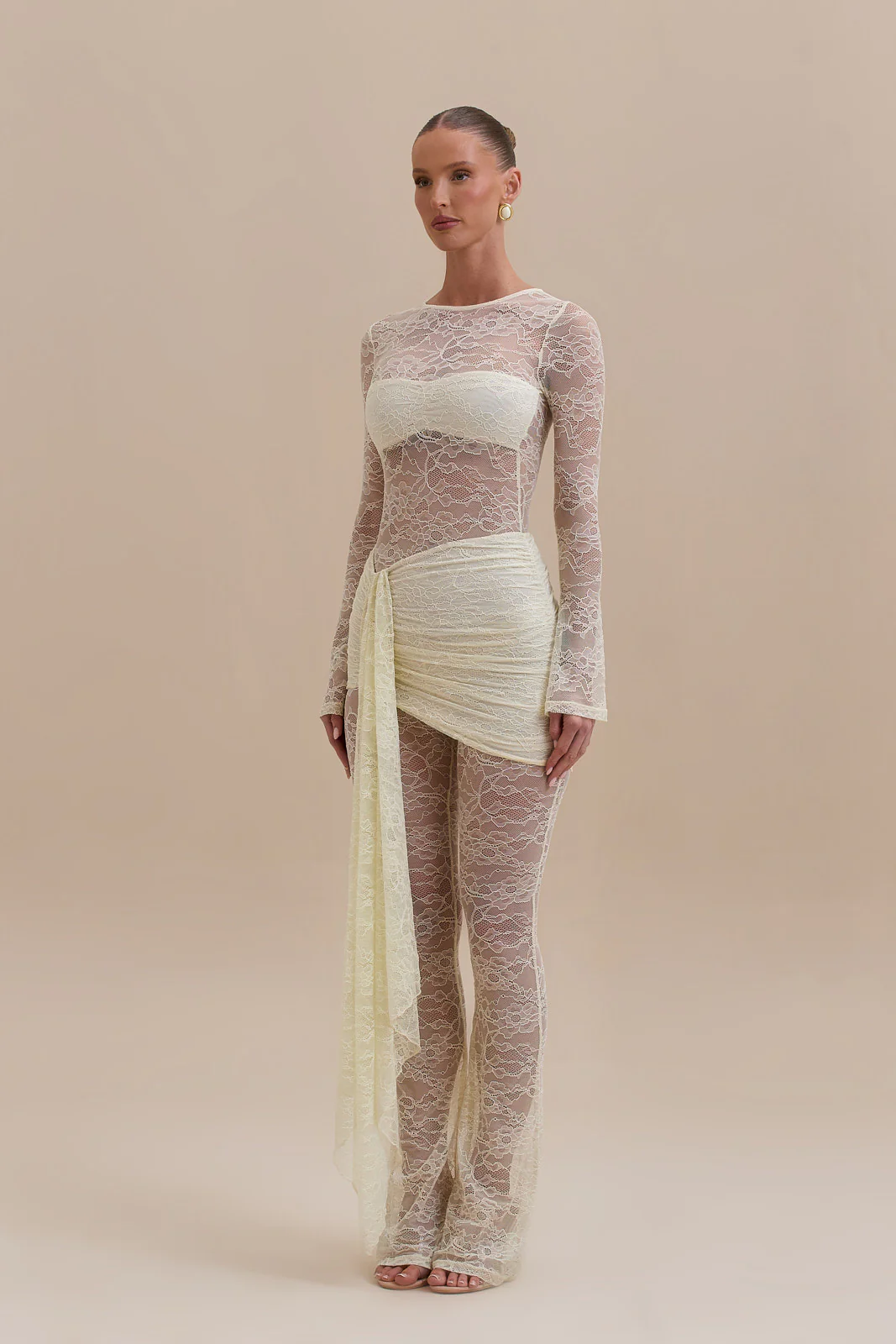 JAMIE LACE JUMPSUIT | LEMON - SALE - Image 12