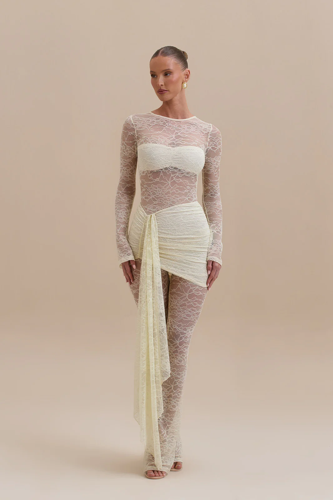 JAMIE LACE JUMPSUIT | LEMON - SALE - Image 5