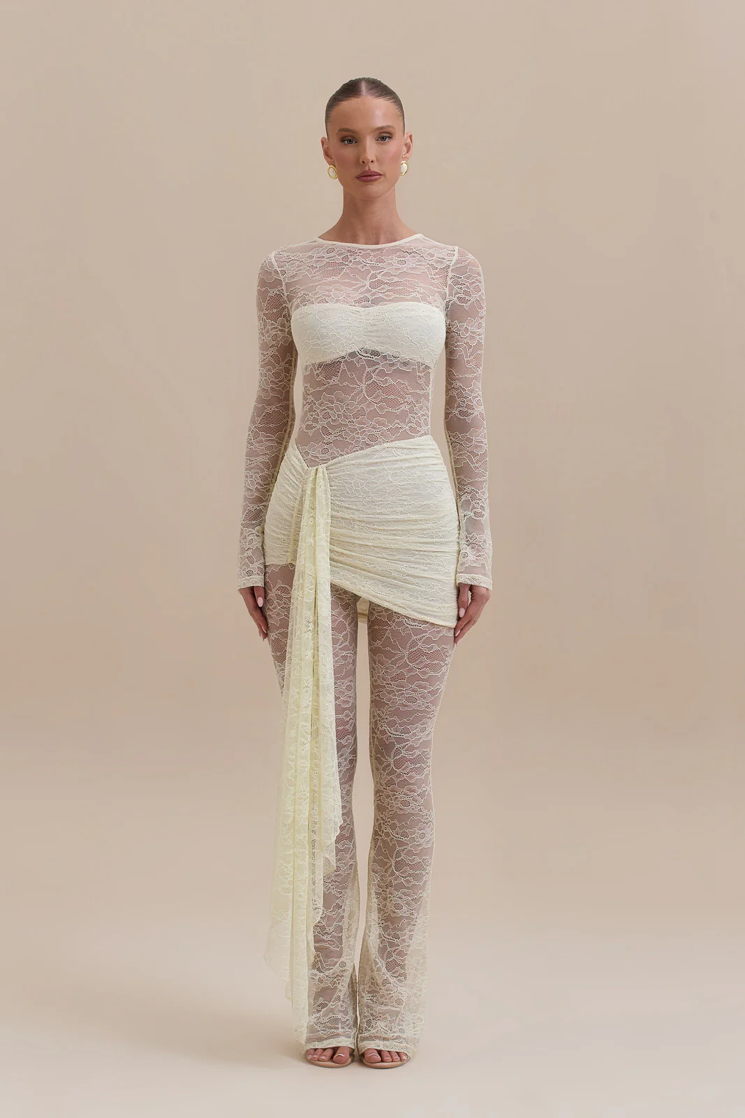 JAMIE LACE JUMPSUIT | LEMON - SALE - Image 9