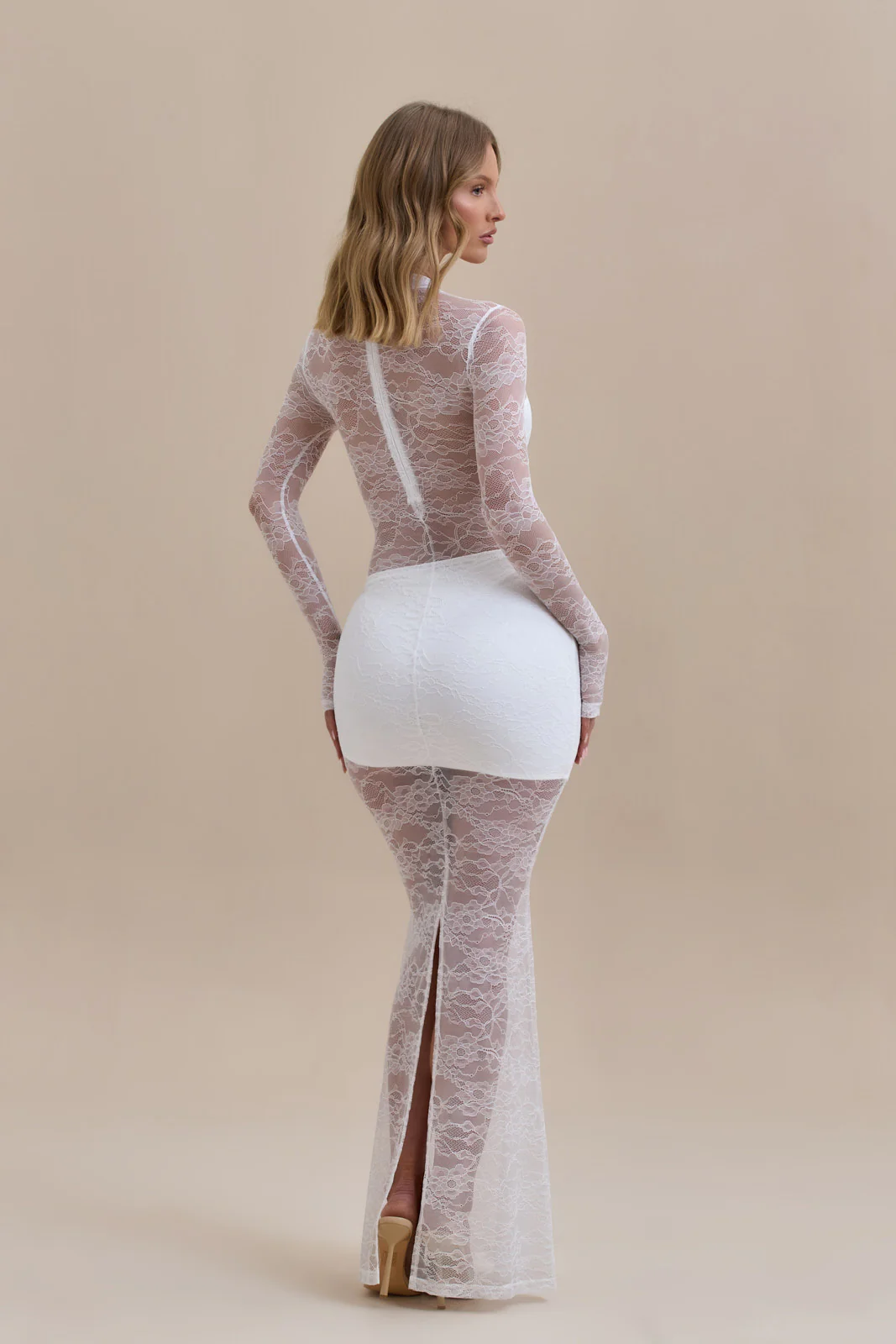 BRITNEY LACE MAXI SKIRT | WHITE - SALE - Image 3