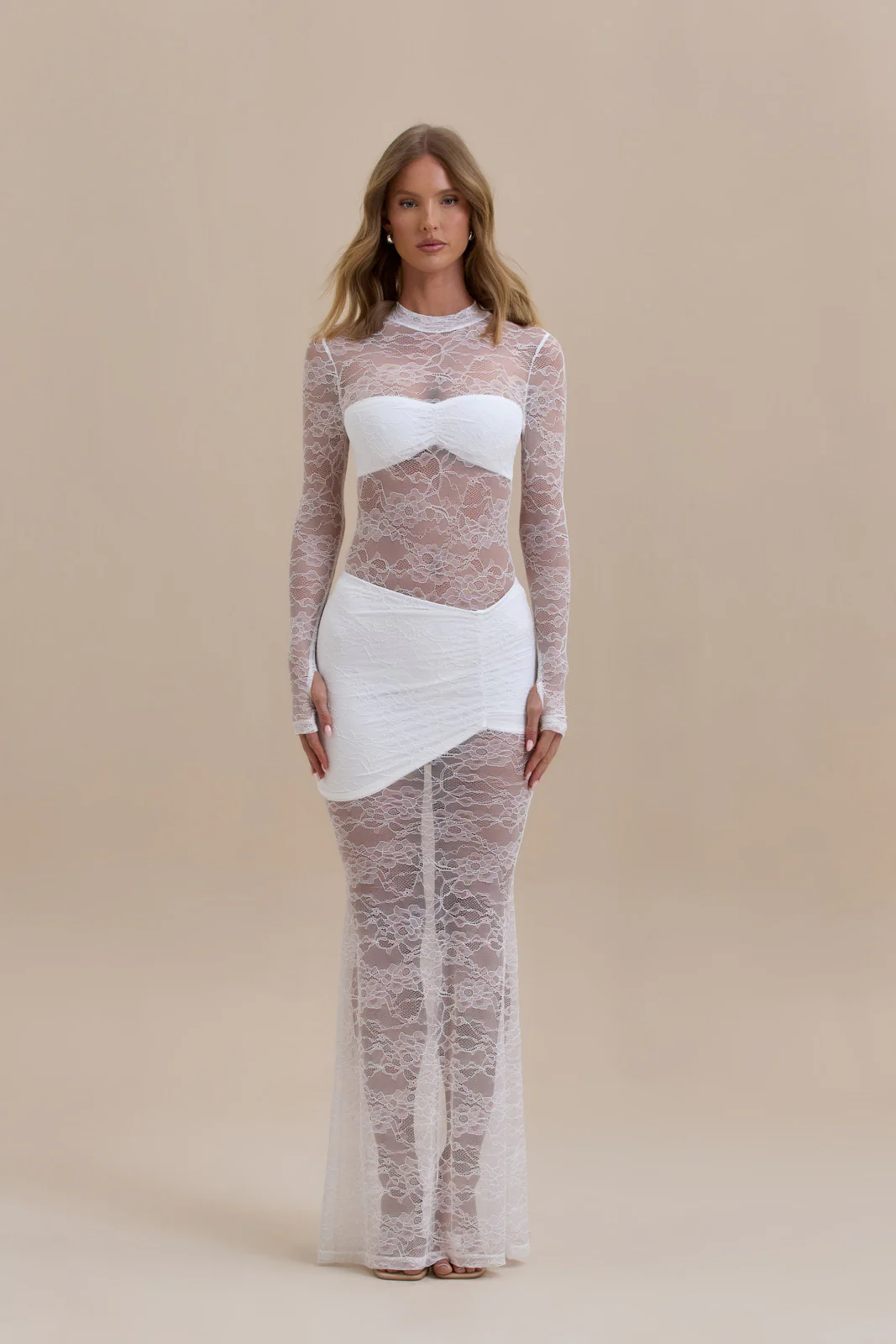 BRITNEY LACE MAXI SKIRT | WHITE - SALE - Image 8
