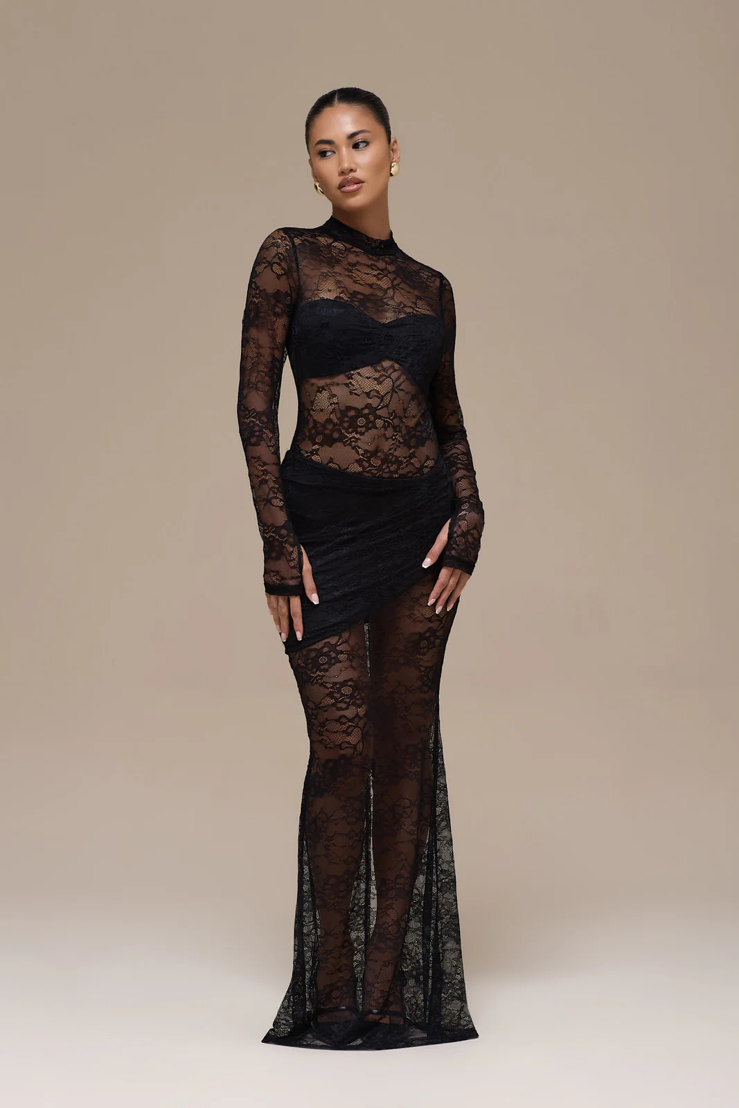 BRITNEY LACE MAXI SKIRT | BLACK - Image 11