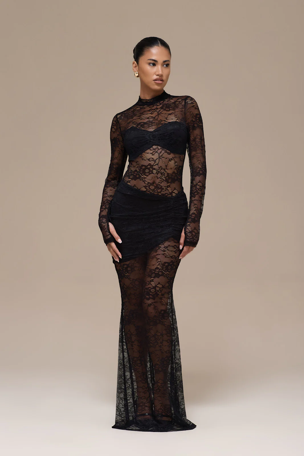 BRITNEY LACE MAXI SKIRT | BLACK - Image 12