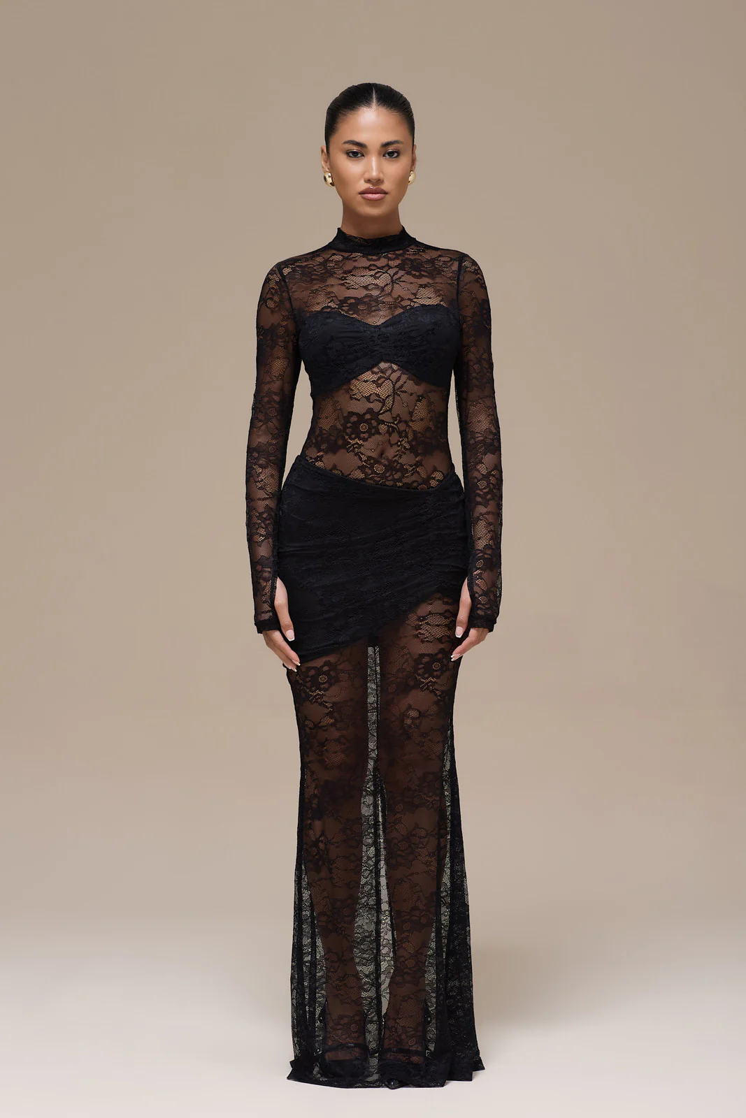 BRITNEY LACE MAXI SKIRT | BLACK - Image 13