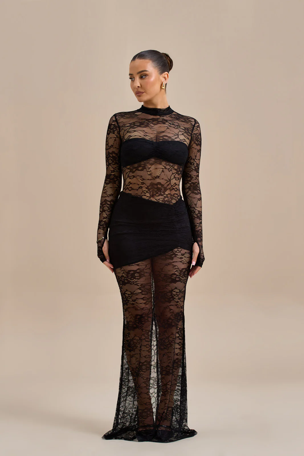 BRITNEY LACE MAXI SKIRT | BLACK - Image 15