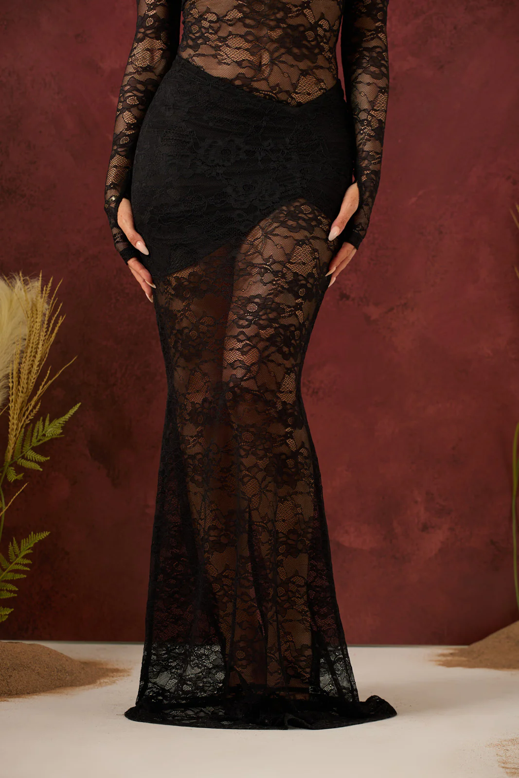 BRITNEY LACE MAXI SKIRT | BLACK - Image 18