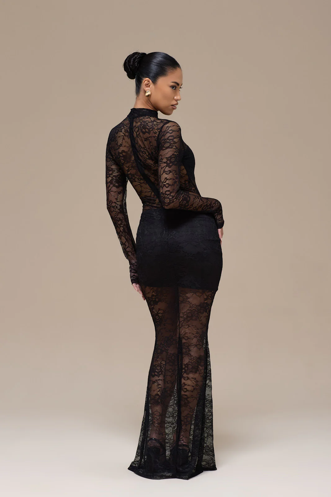 BRITNEY LACE MAXI SKIRT | BLACK - Image 3
