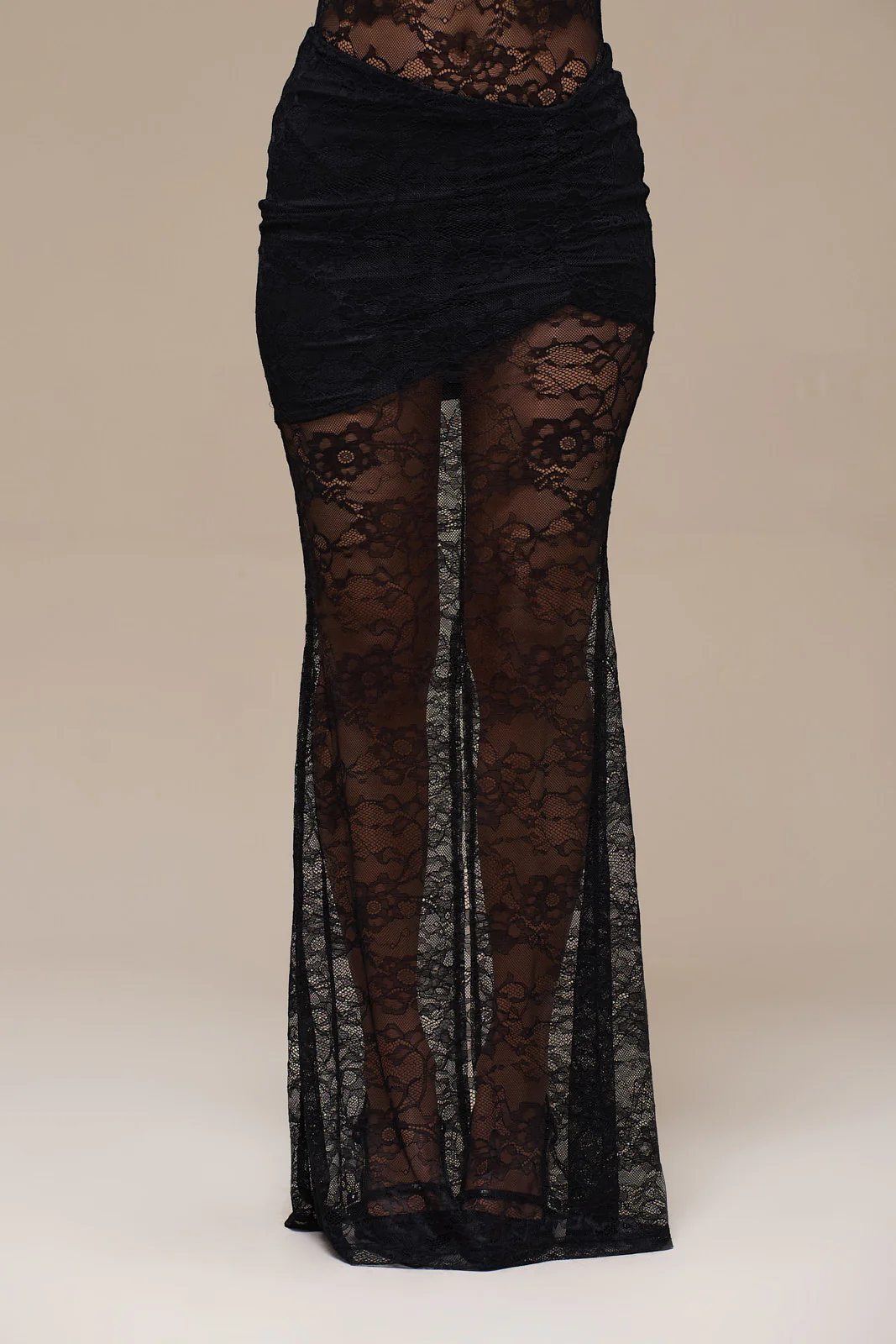 BRITNEY LACE MAXI SKIRT | BLACK - Image 4