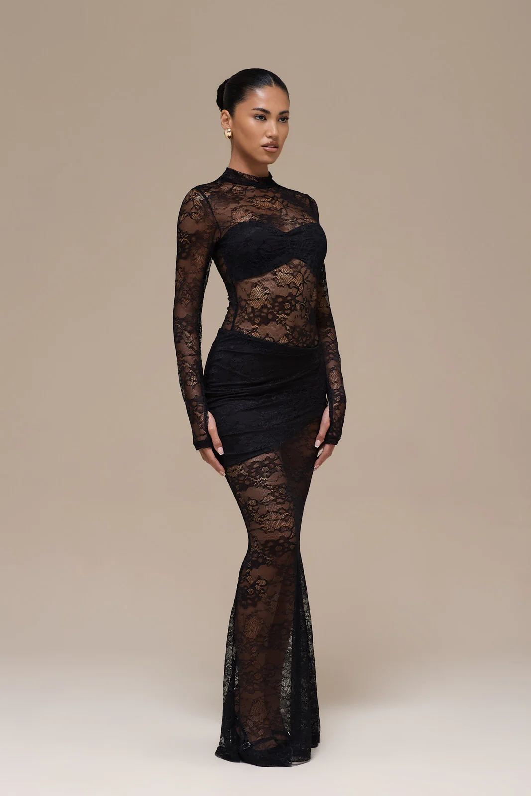 BRITNEY LACE MAXI SKIRT | BLACK - Image 5