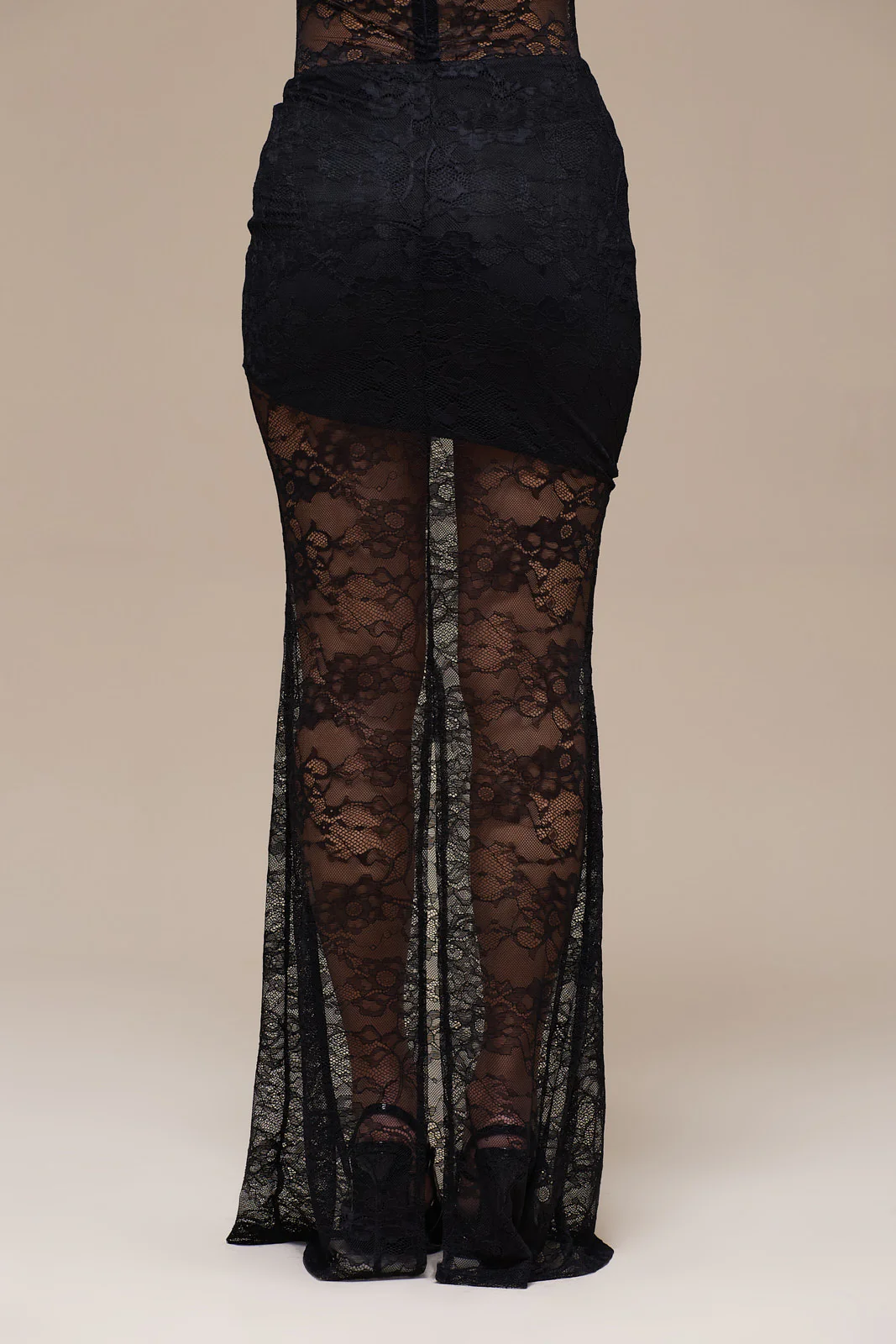 BRITNEY LACE MAXI SKIRT | BLACK - Image 9