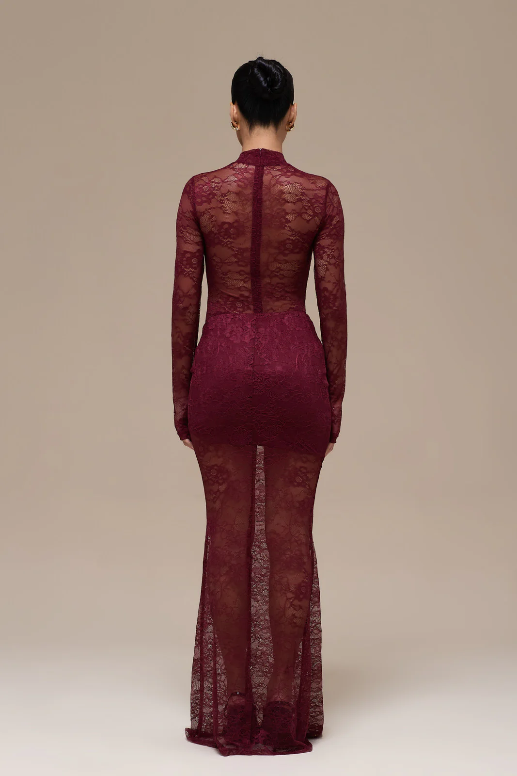 BRITNEY LACE MAXI SKIRT | WINE - Image 5