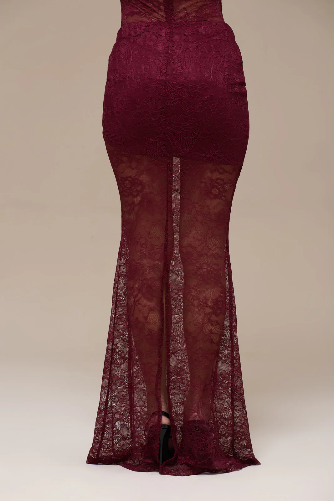 BRITNEY LACE MAXI SKIRT | WINE - Image 7