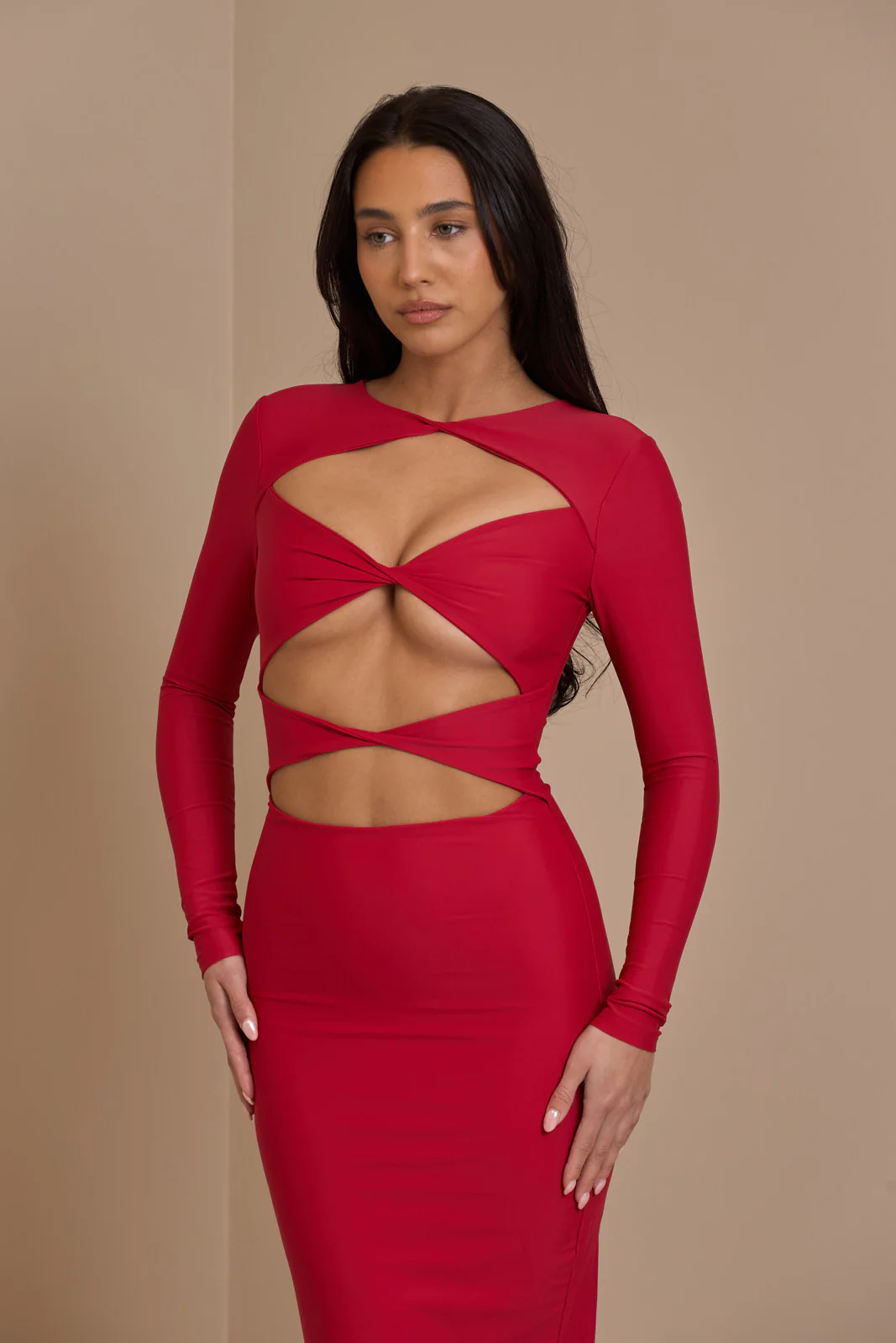 STASSIE MAXI DRESS | RED - SALE - Image 4