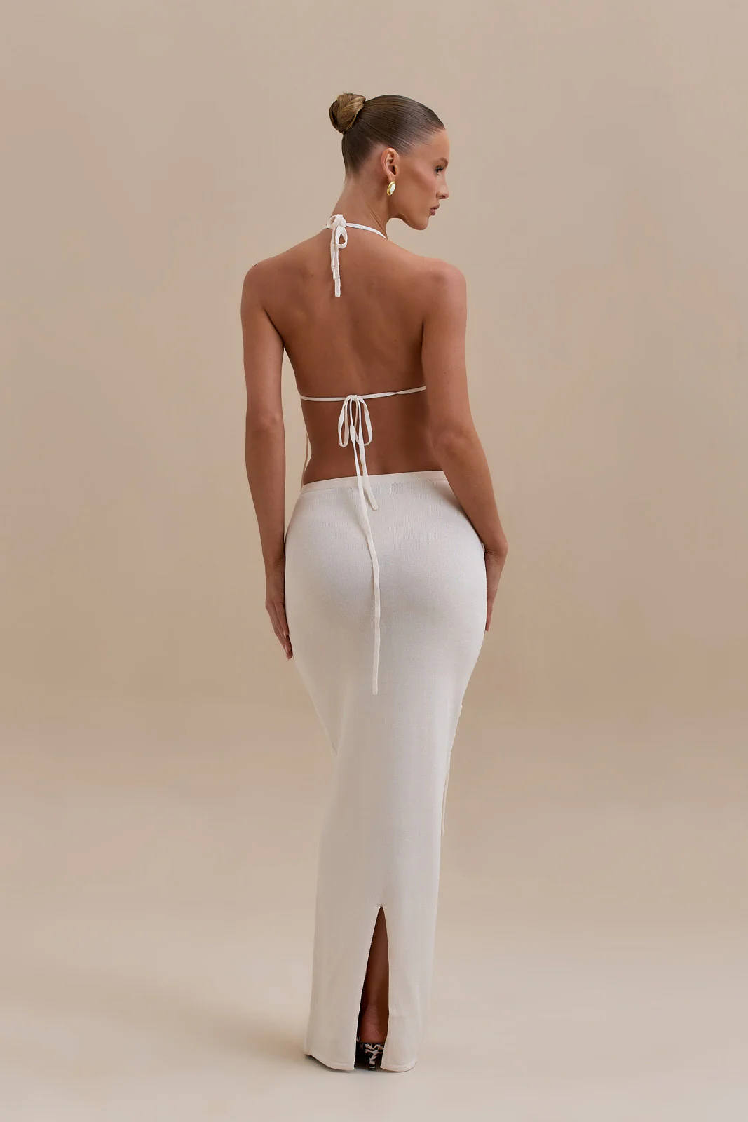 DELILAH KNIT MAXI SKIRT | VANILLA - SALE - Image 4