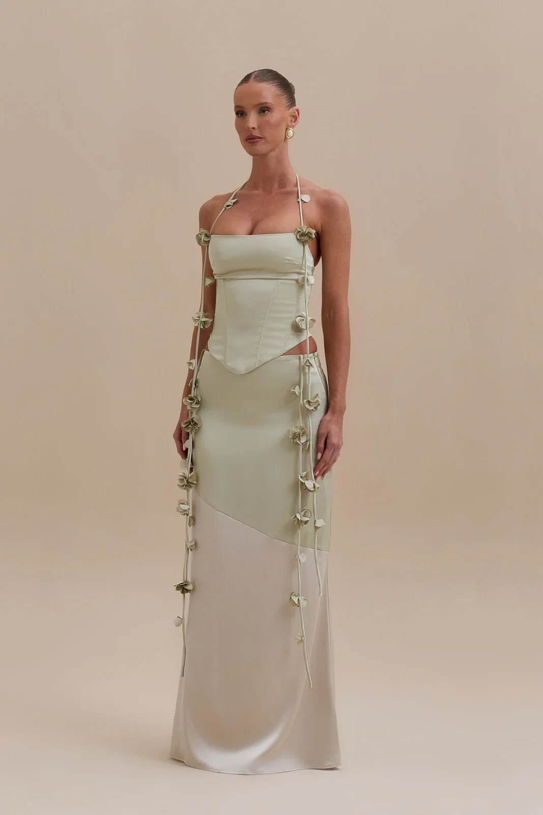 ESMERELDA MAXI SKIRT | SAGE & VANILLA - SALE - Image 6