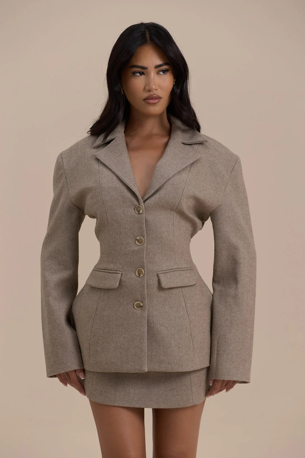 FARRON MINI SKIRT | SAND - SALE - Image 4