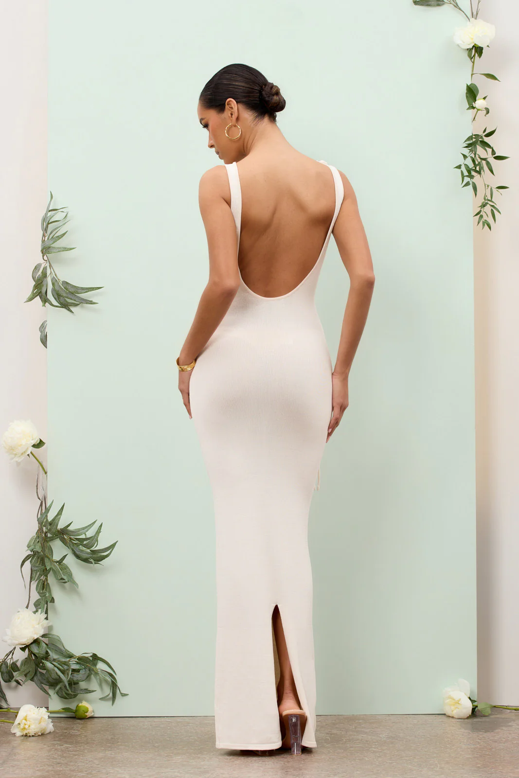 LILLY KNITTED MAXI DRESS WITH CROCHET FLOWER DETAIL | VANILLA - SALE - Image 23