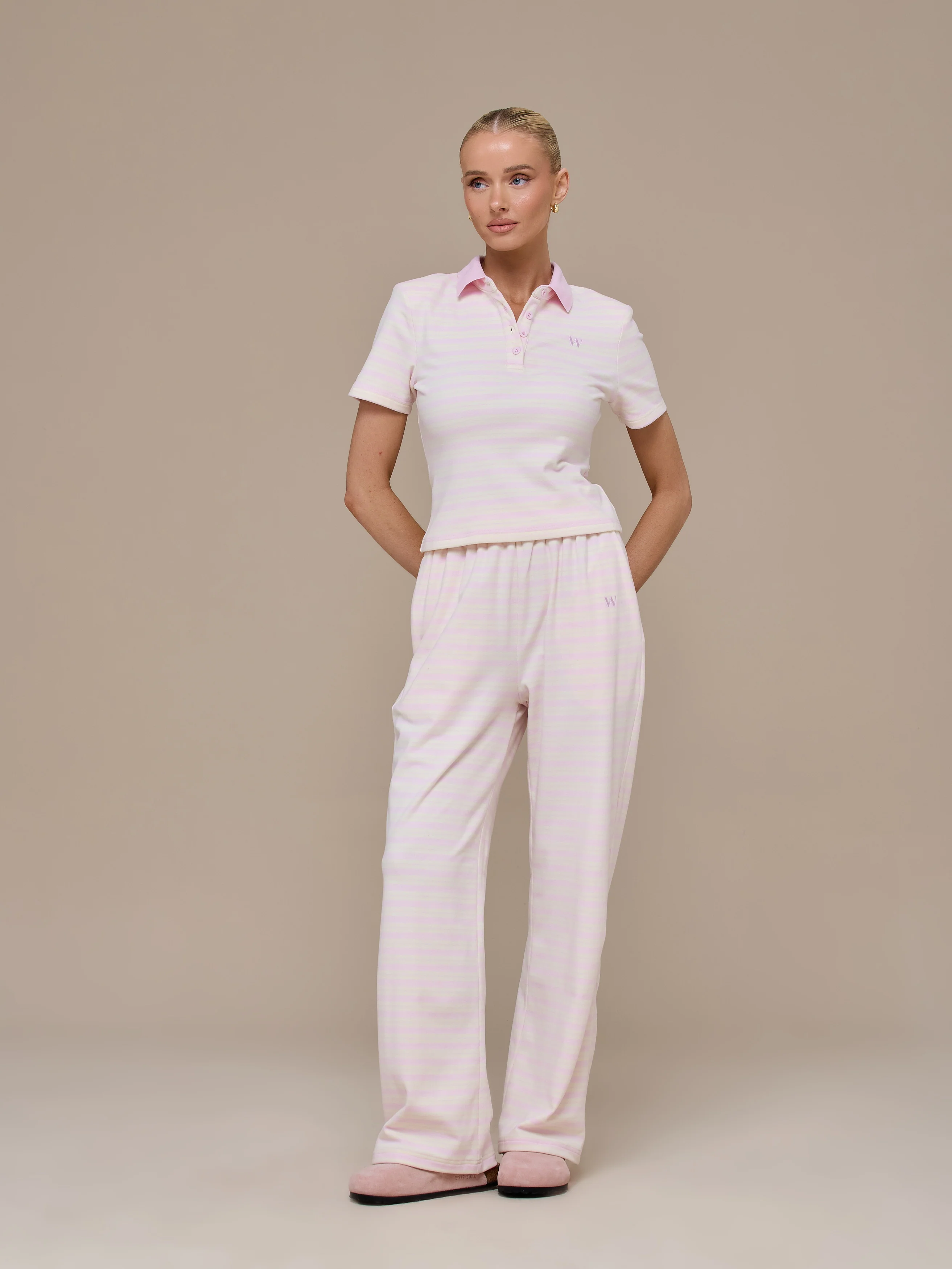 FRANKIE SHORT SLEEVE POLO TOP | PINK & LEMON - Image 12