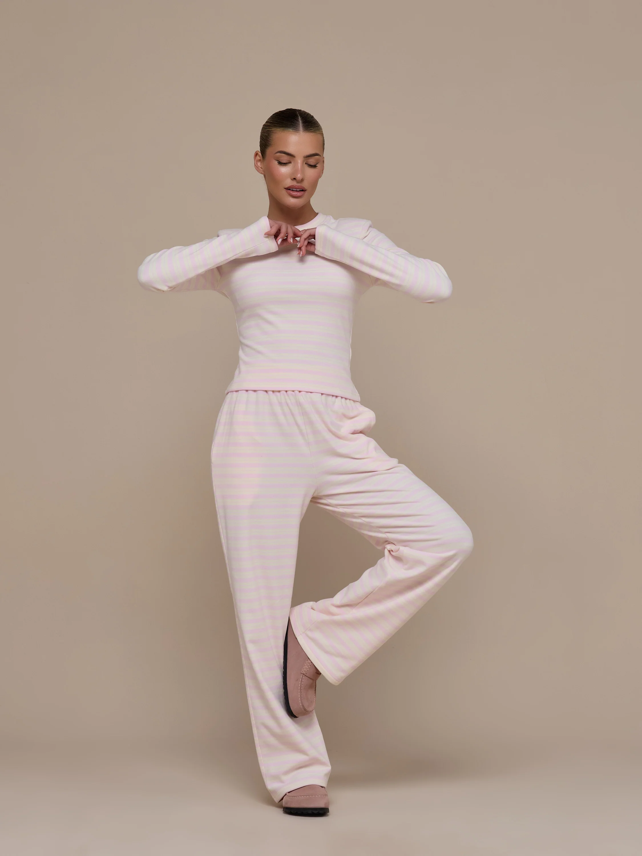 FRANKIE STRAIGHT LEG TROUSERS | PINK & LEMON - Image 4