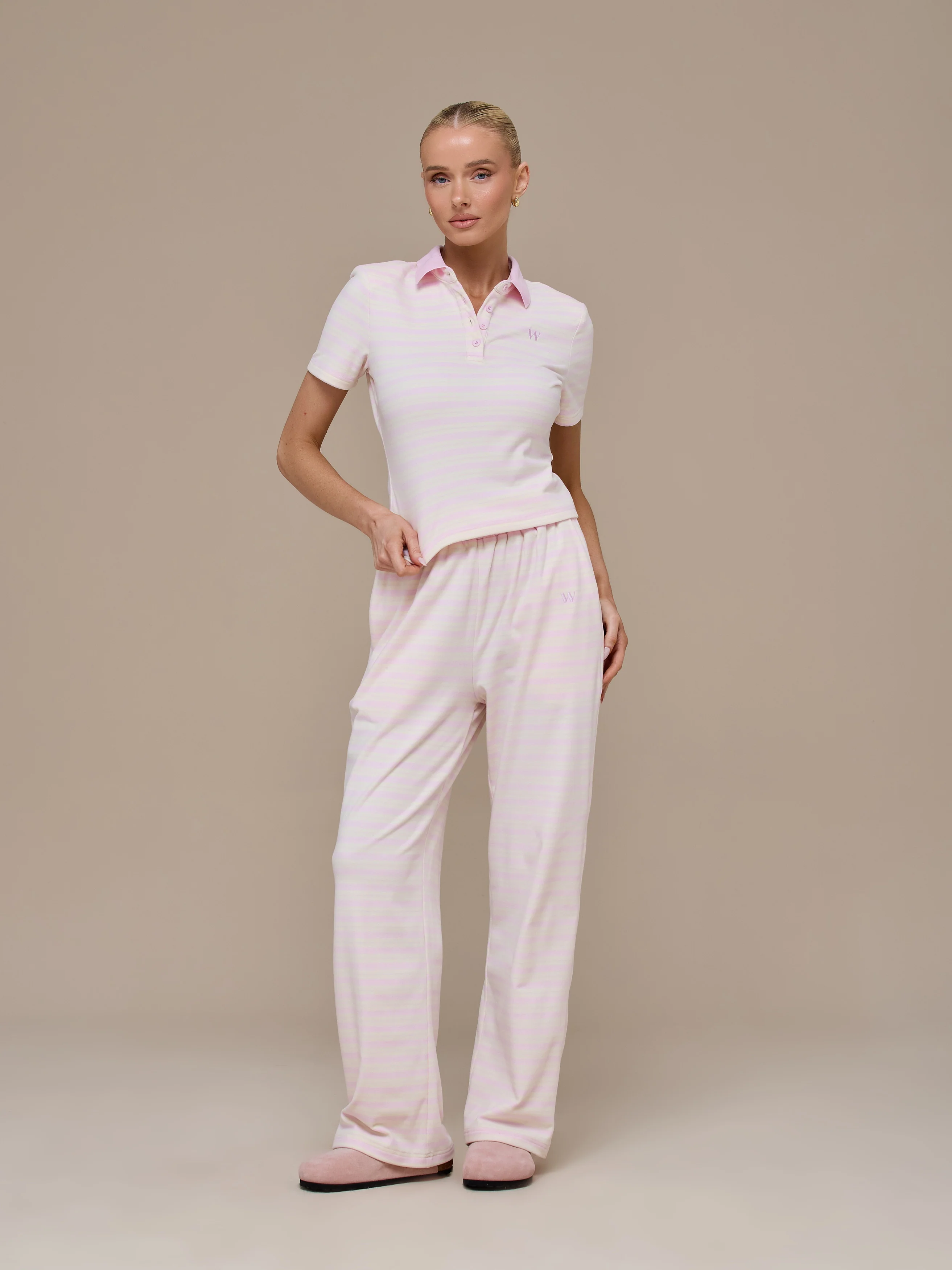 FRANKIE STRAIGHT LEG TROUSERS | PINK & LEMON - Image 7
